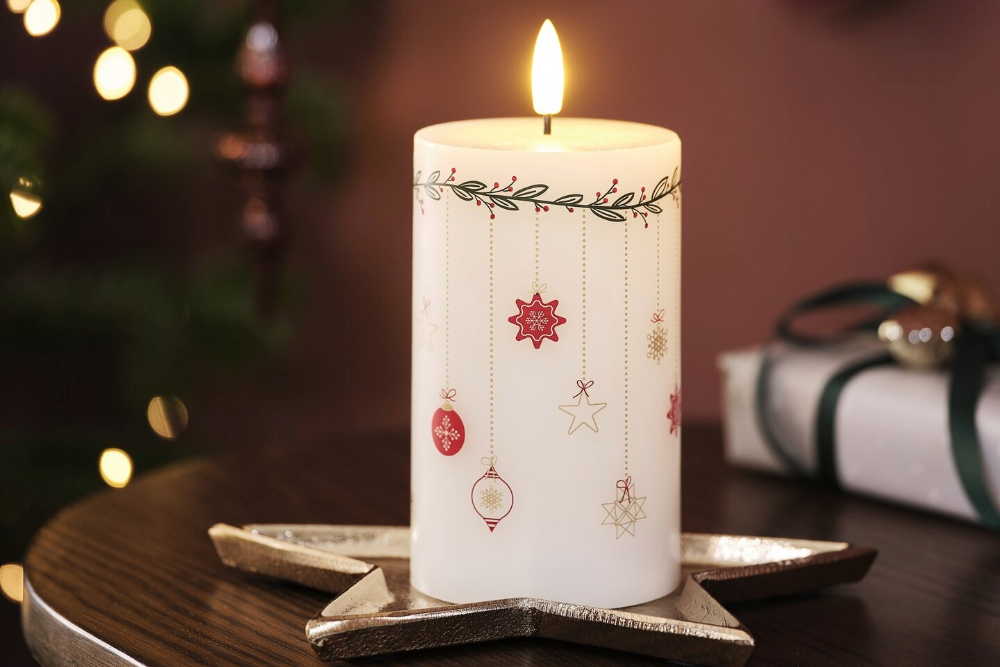 Candele e tovaglioli natalizi