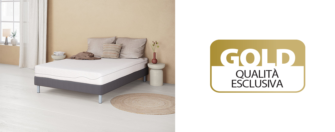 Materasso a molle su una struttura letto con classificazione di qualità GOLD