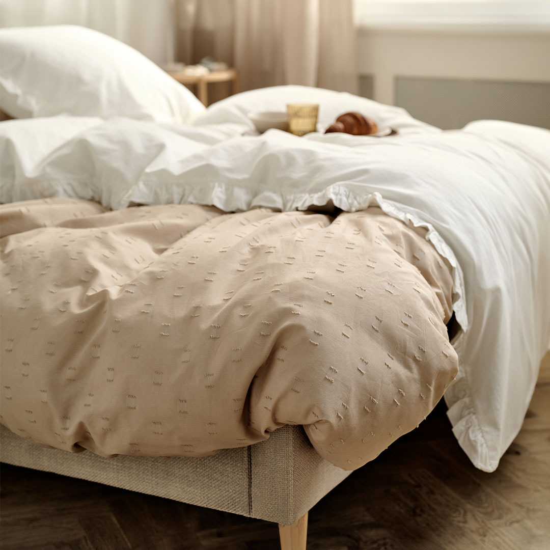 Housse de couette beige