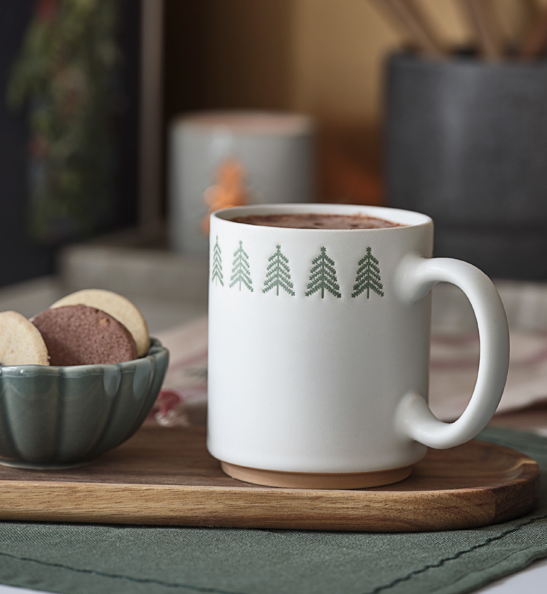 Tasse de Noël FREKI, parfaite pour le chocolat chaud Tasse de Noël décoré d'un motif d'arbre de Noël