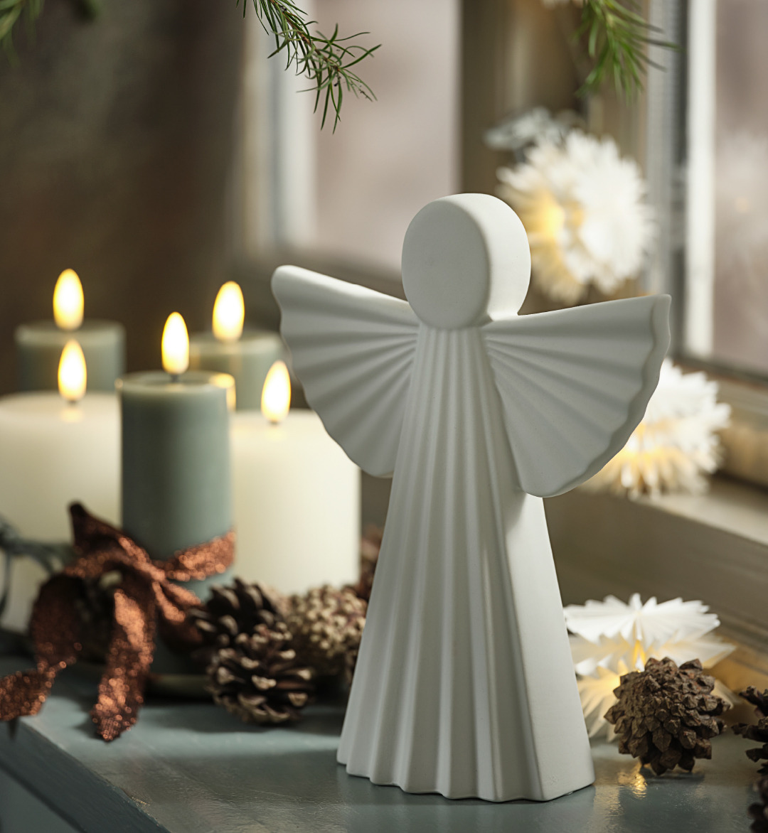 Ange MYS blanc en céramique Figurine d'ange blanc en céramique