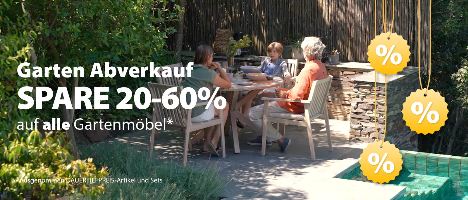 Garten Abverkauf Spare 20-60% auf alle Gartenmöbel