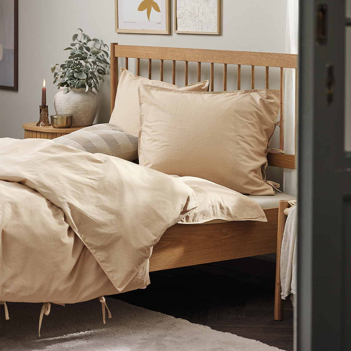 Biancheria da letto in cotone lavato, che include copripiumini e federe