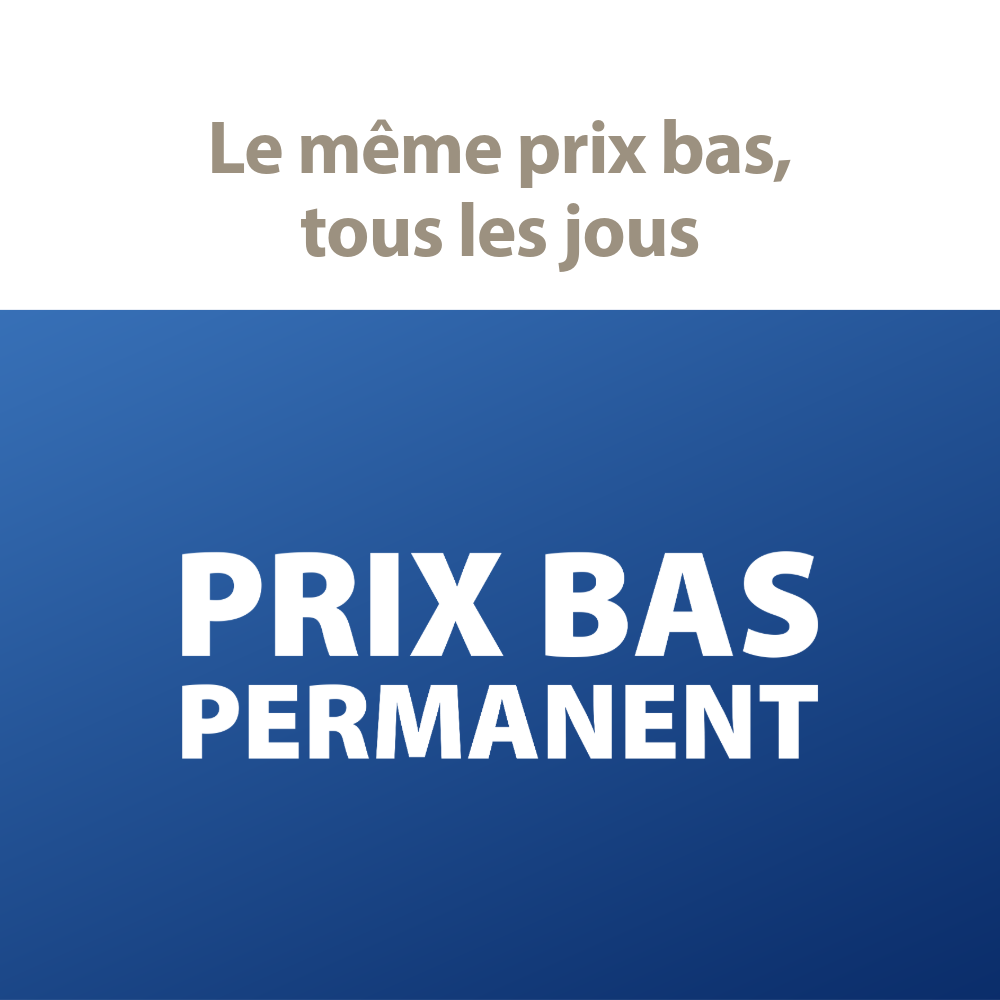 Le même prix bas, tous les jours