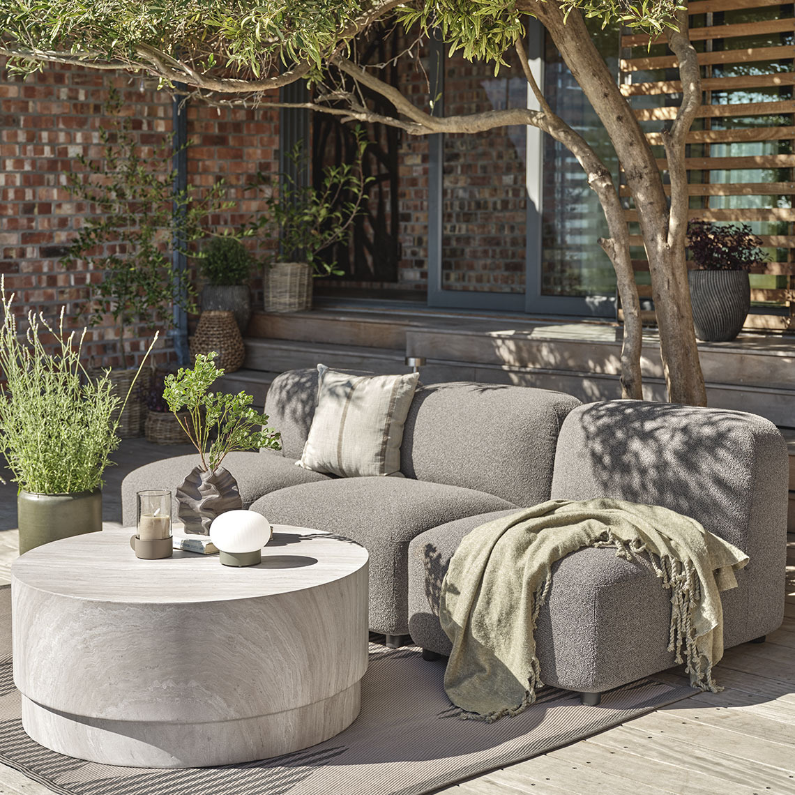 Modules lounge TANE combinés en un canapé lounge Canapé lounge composé de trois modules lounge