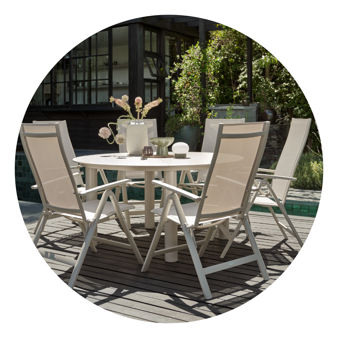 Tables et chaises de jardin