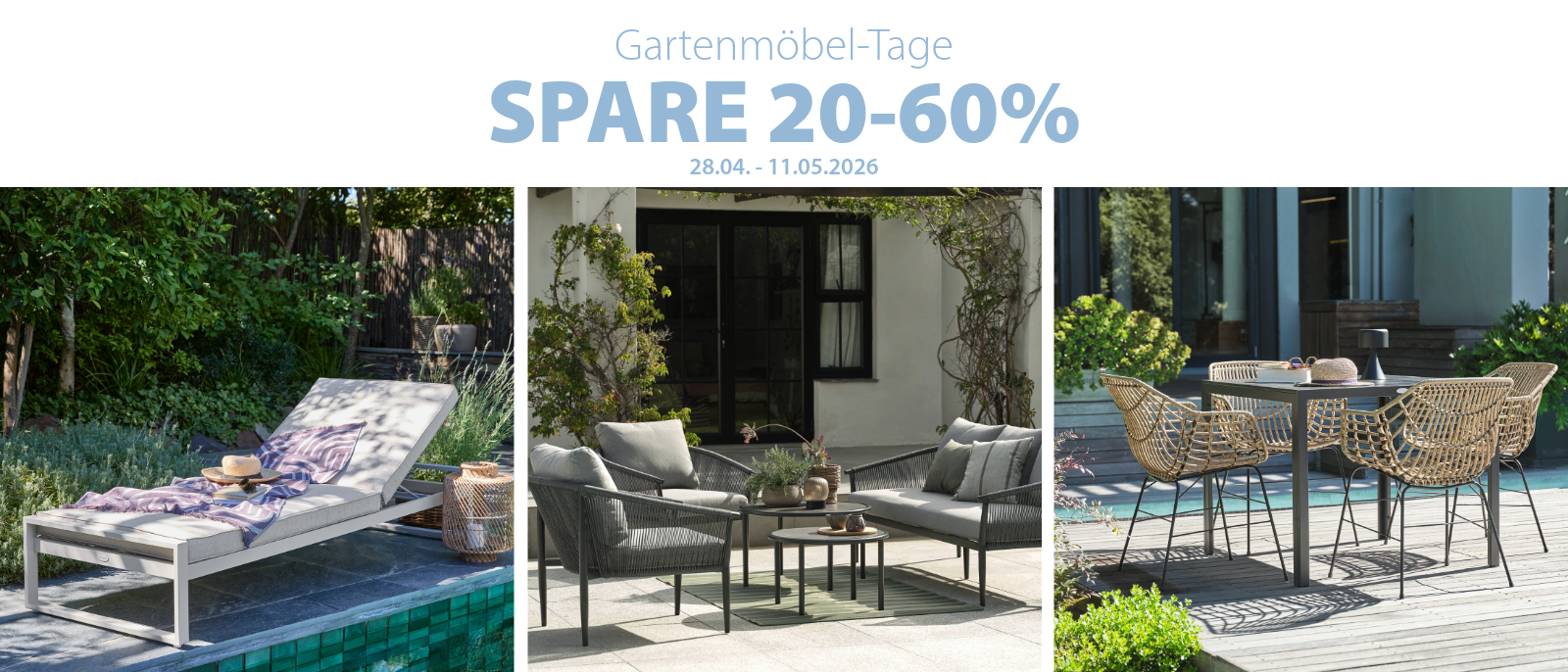 Gartenmöbel-Tage - Spare 20-60%
