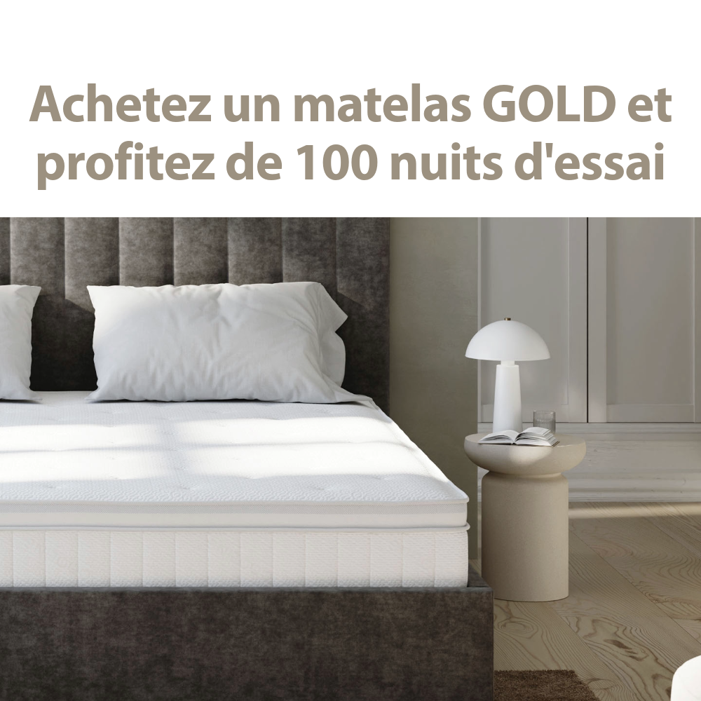 100 nuits d'essai sur les matelas GOLD