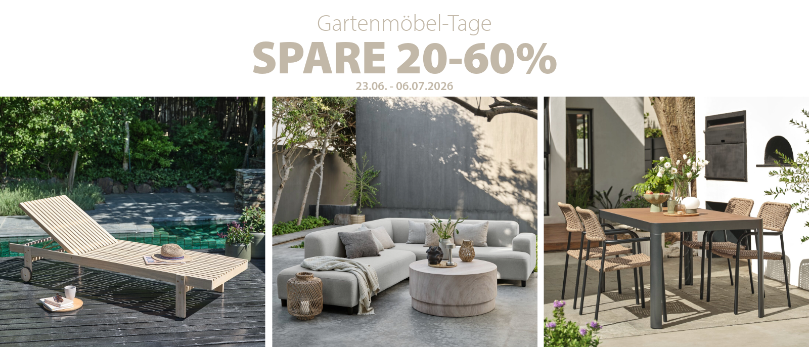 Gartenmöbel-Tage - Spare 20-60%