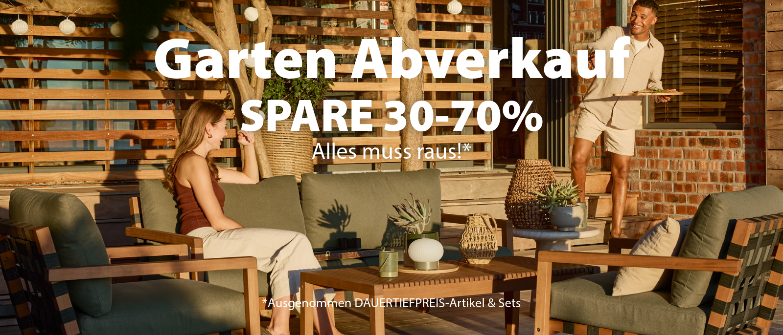 Garten Abverkauf Spare 30-70% auf alle Gartenmöbel*
