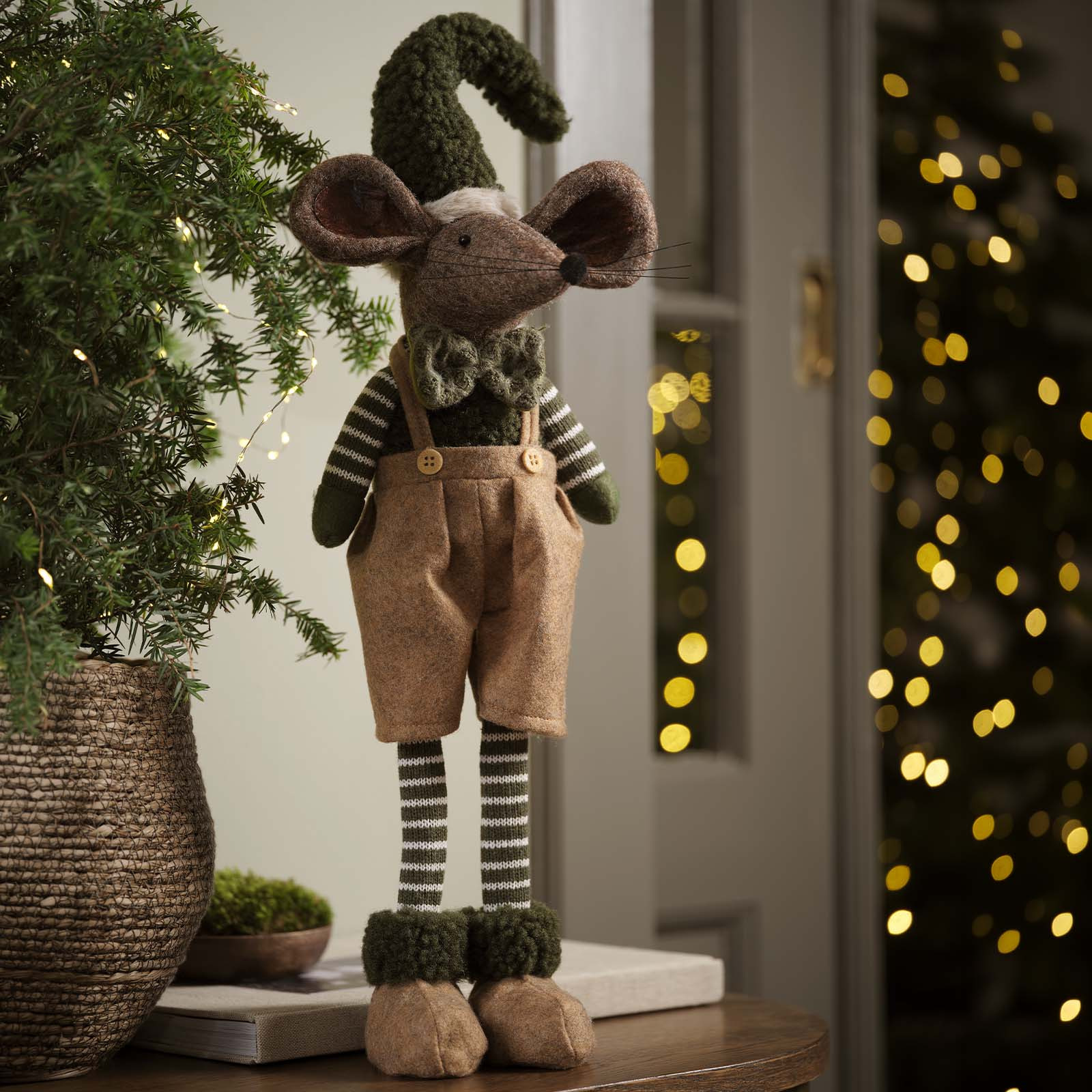 EKLOGIT Weihnachtsmaus Grosse Weihnachtsmaus mit grüner Mütze