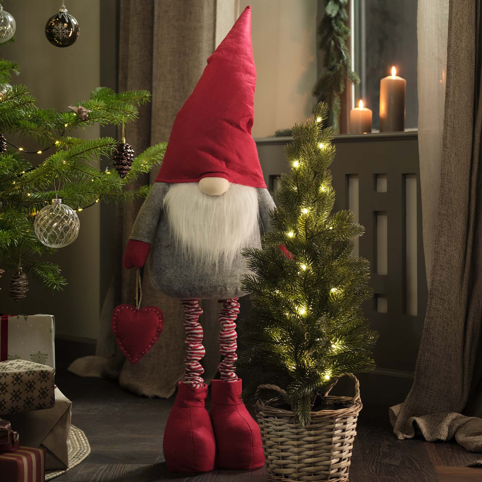 Grand lutin de Noël avec jambes ajustables