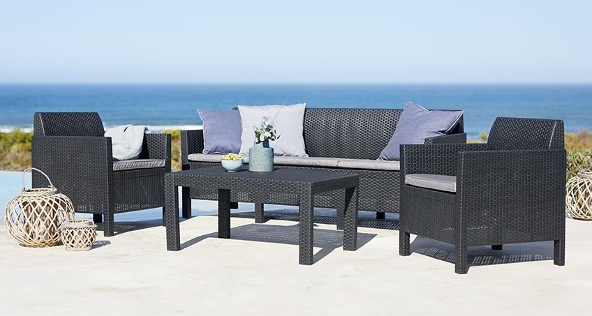 Garten-Lounge-Set aus 100 % recyceltem Kunststoff